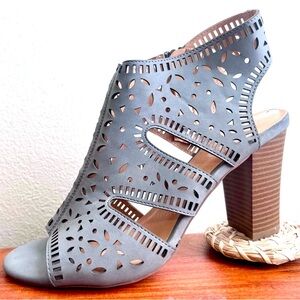 Fall Blue Bootie Heels Size 8.5